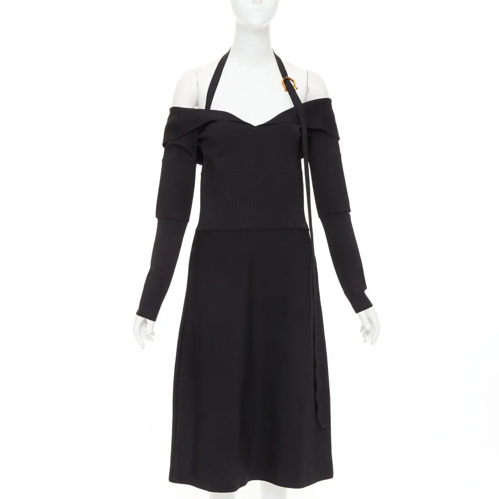 Salvatore Ferragamo Black Viscose Dress Black Viscose Very good - Front View