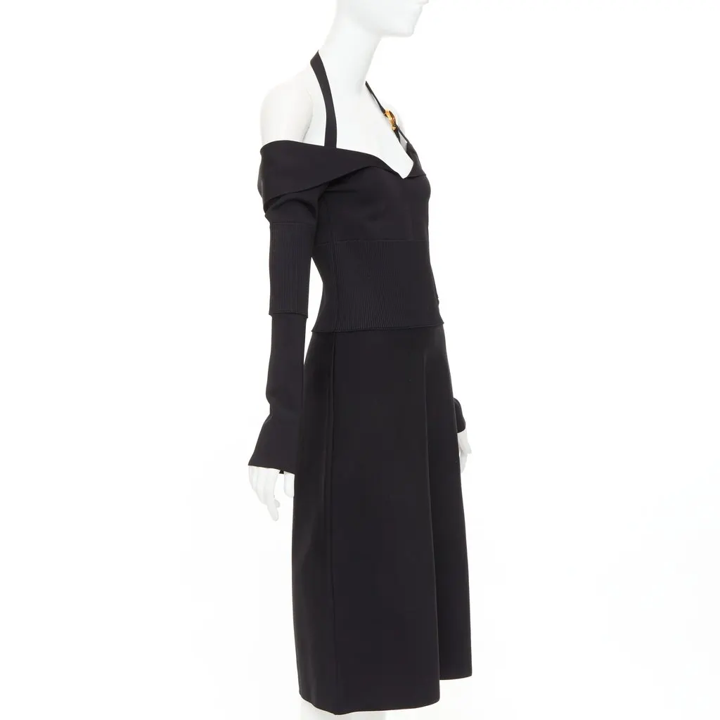 Salvatore Ferragamo Black Viscose Dress Black Viscose Very good - Inside View
