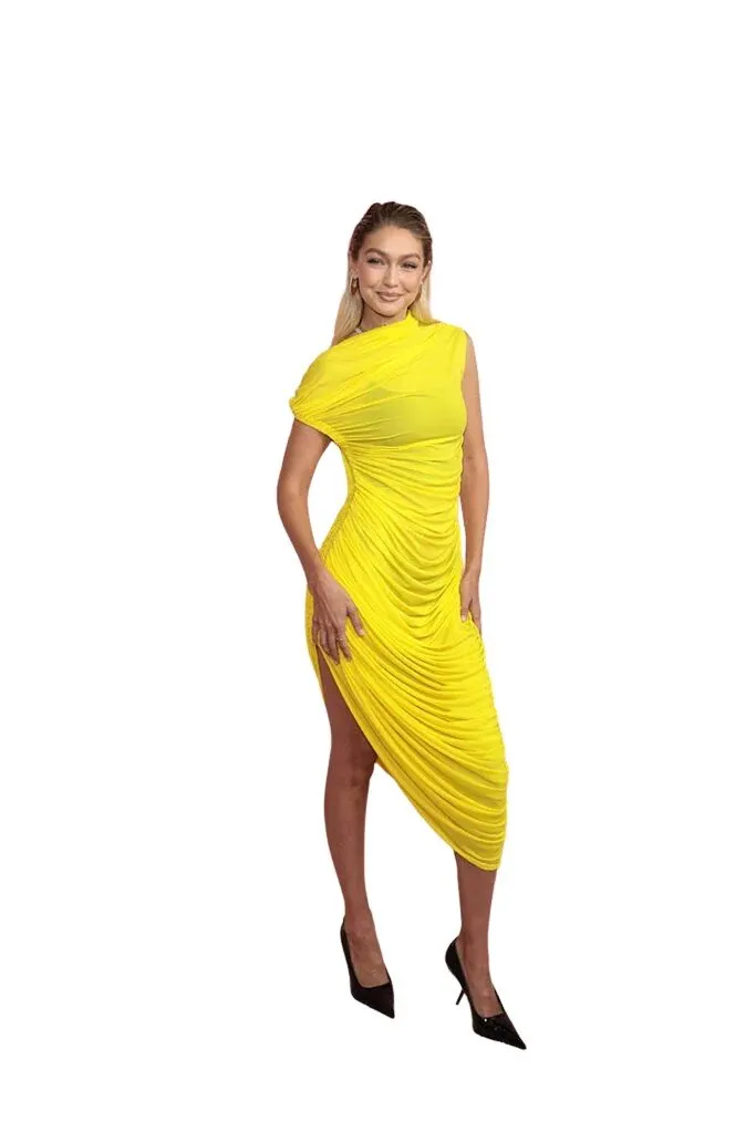 Salvatore Ferragamo P00846660 Yellow Viscose Never worn, with tag - Front View