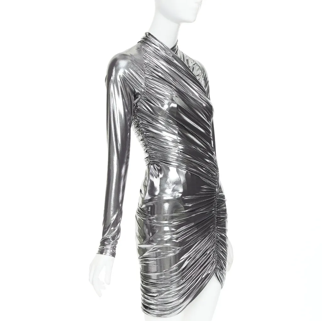 Salvatore Ferragamo Silver Polyester Dress Silver Polyester Never worn, with tag - Inside View