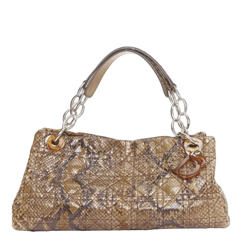 Dior Dior Soft Shopping Bag Brown Leather Fair - Front View