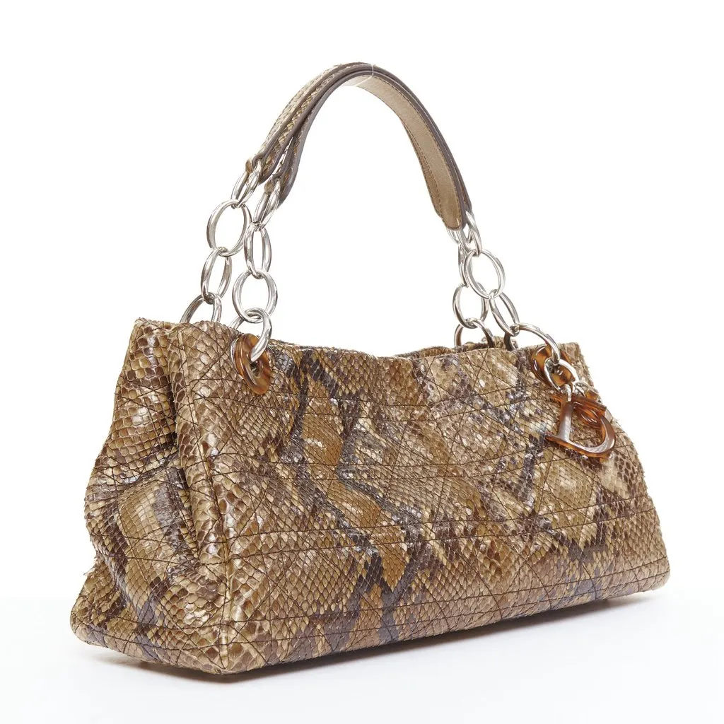 Dior Dior Soft Shopping Bag Brown Leather Fair - Inside View