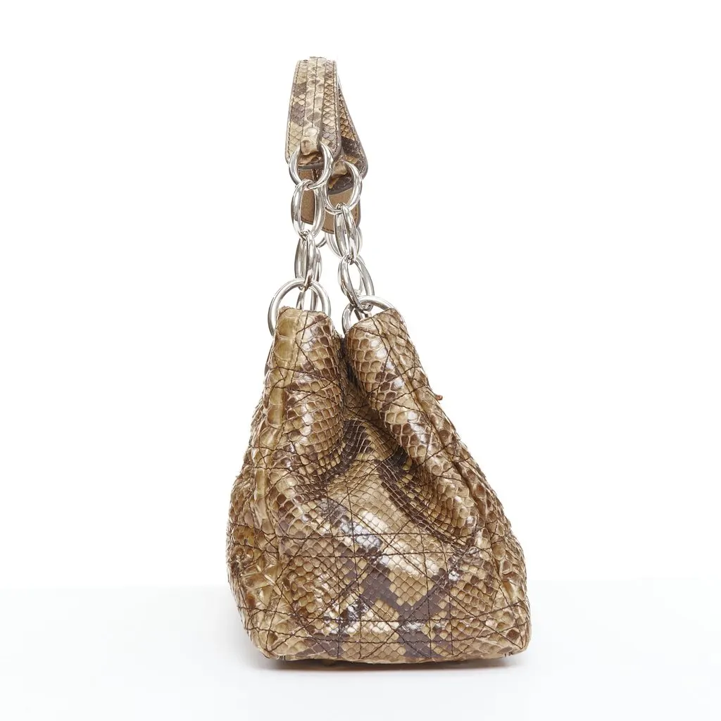 Dior Dior Soft Shopping Bag Brown Leather Fair - Model View