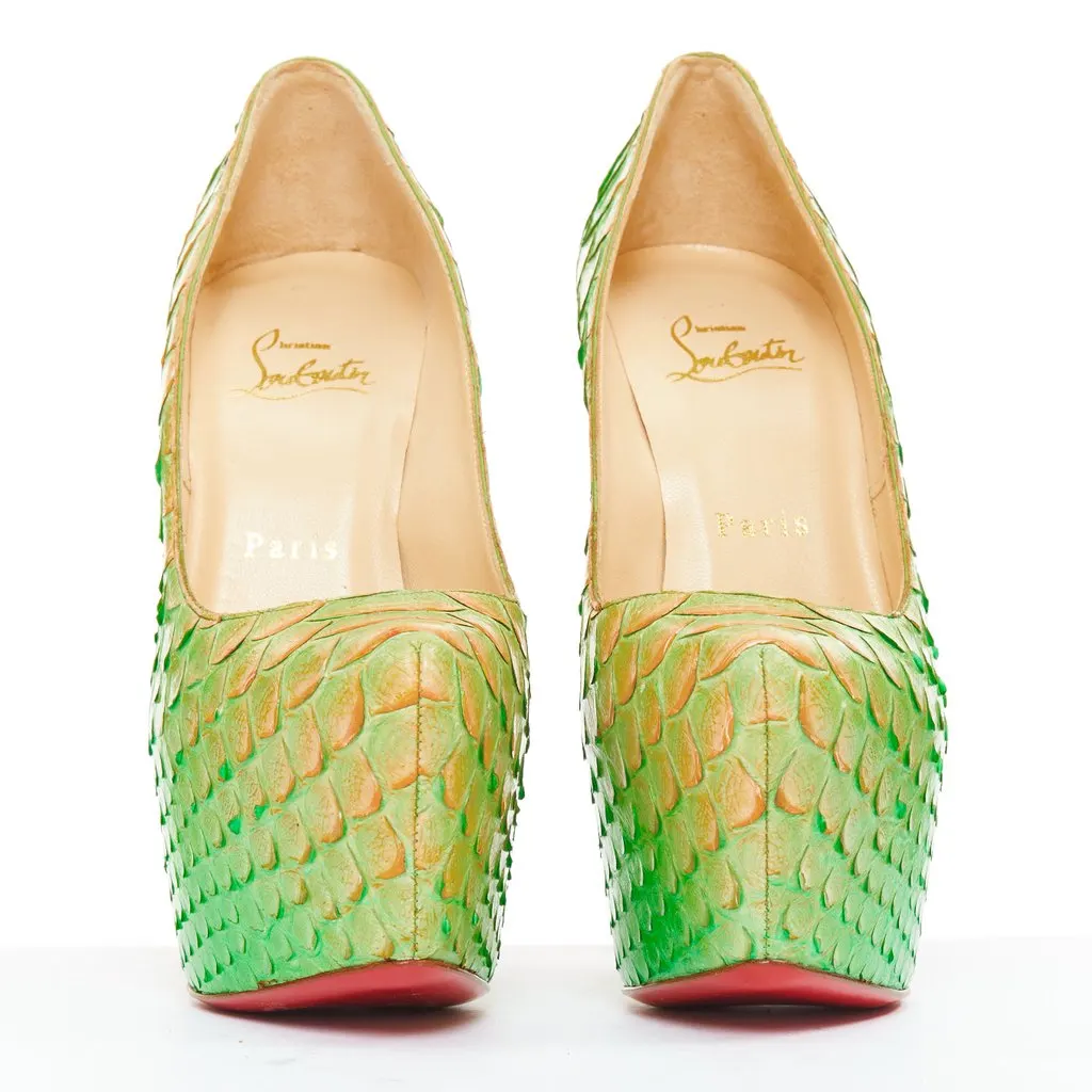 Christian Louboutin Daffodile 160 Green Leather Very good - Inside View