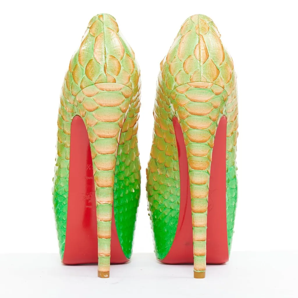 Christian Louboutin Daffodile 160 Green Leather Very good - Box View
