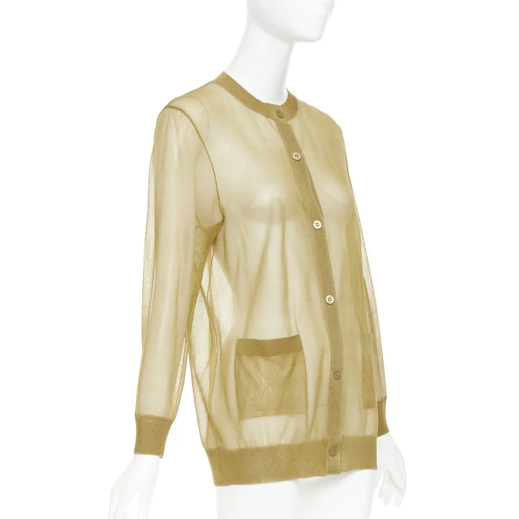 Saint Laurent Camel Silk Knitwear Camel Silk Good - Model View
