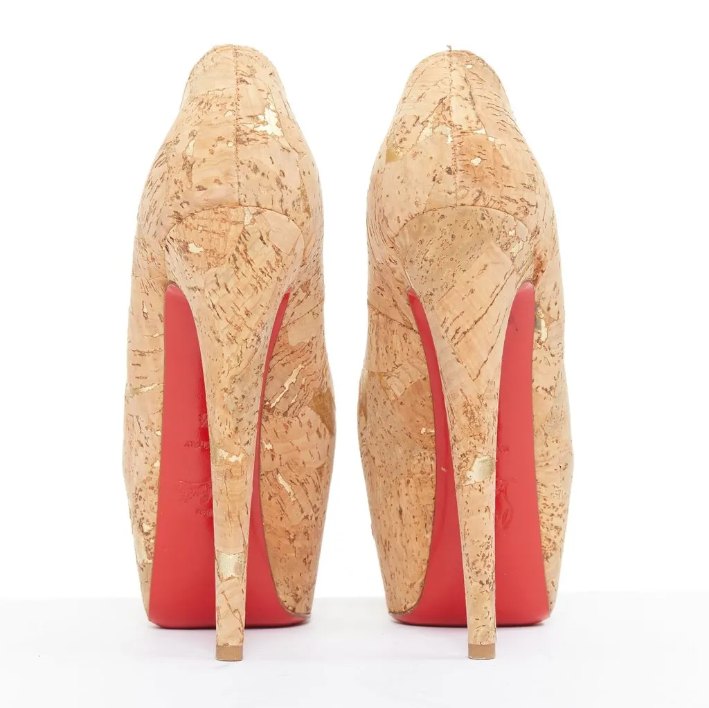 Christian Louboutin Highness 160 Beige Polyester Fair - Box View