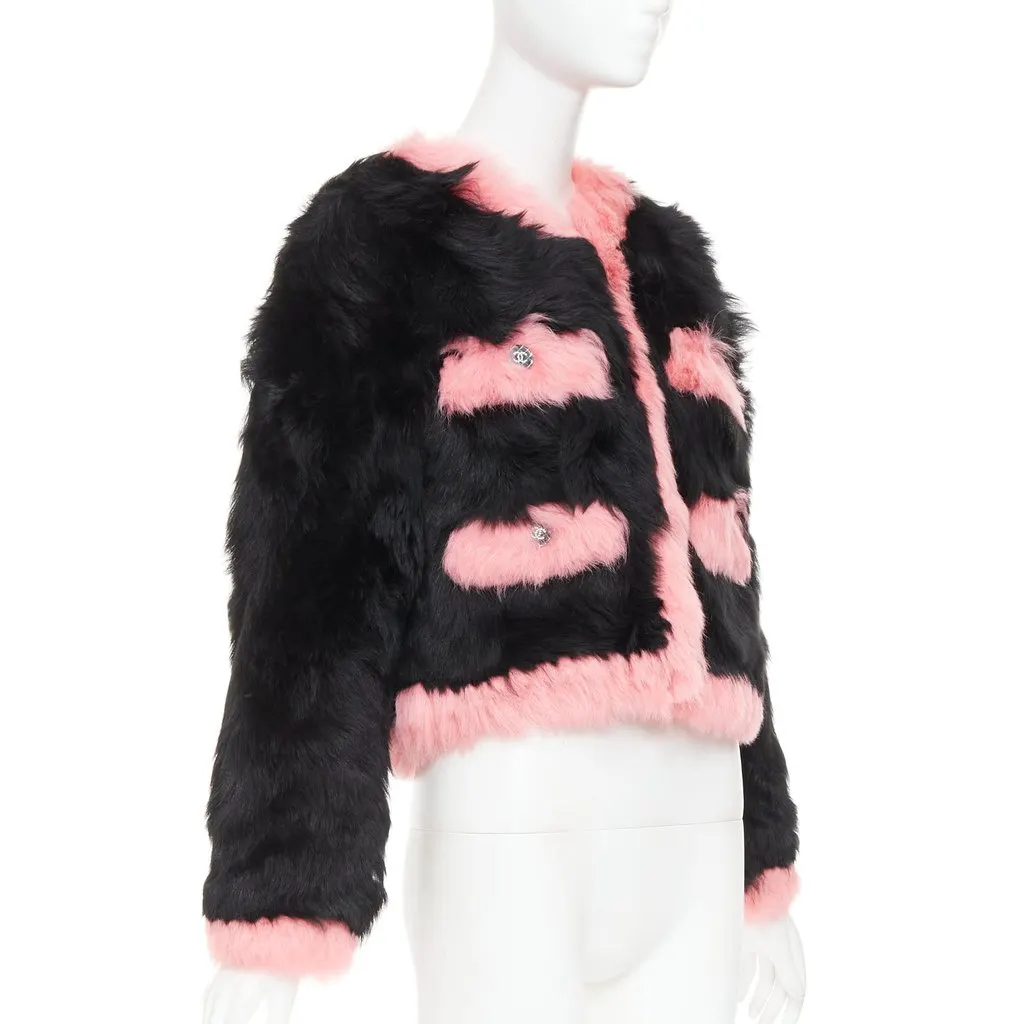 Chanel Black Fur Coat Black Fur Never worn, with tag - Model View