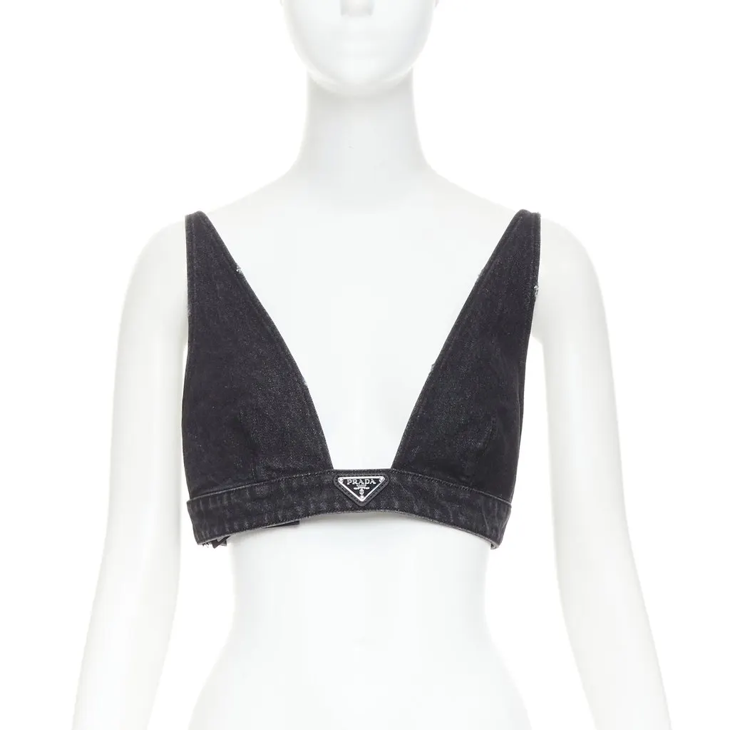 Prada Navy Cotton Top Navy Cotton Never worn, with tag - Front View