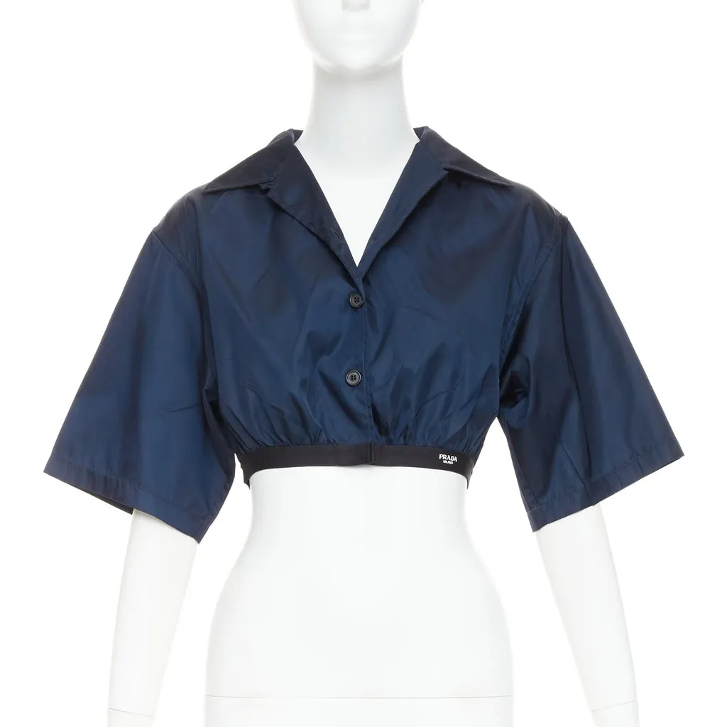 Prada Navy Top Navy Polyamide Never worn, with tag - Front View
