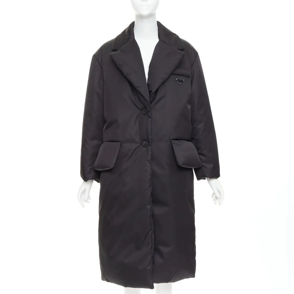 Prada Black Coat Black Polyamide Never worn, with tag - Front View