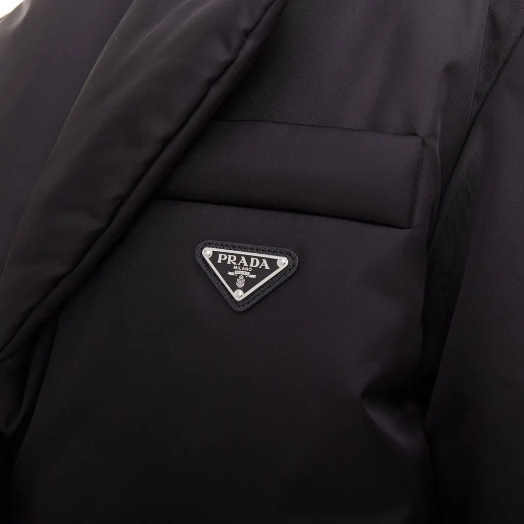 Prada Black Coat Black Polyamide Never worn, with tag - Back View