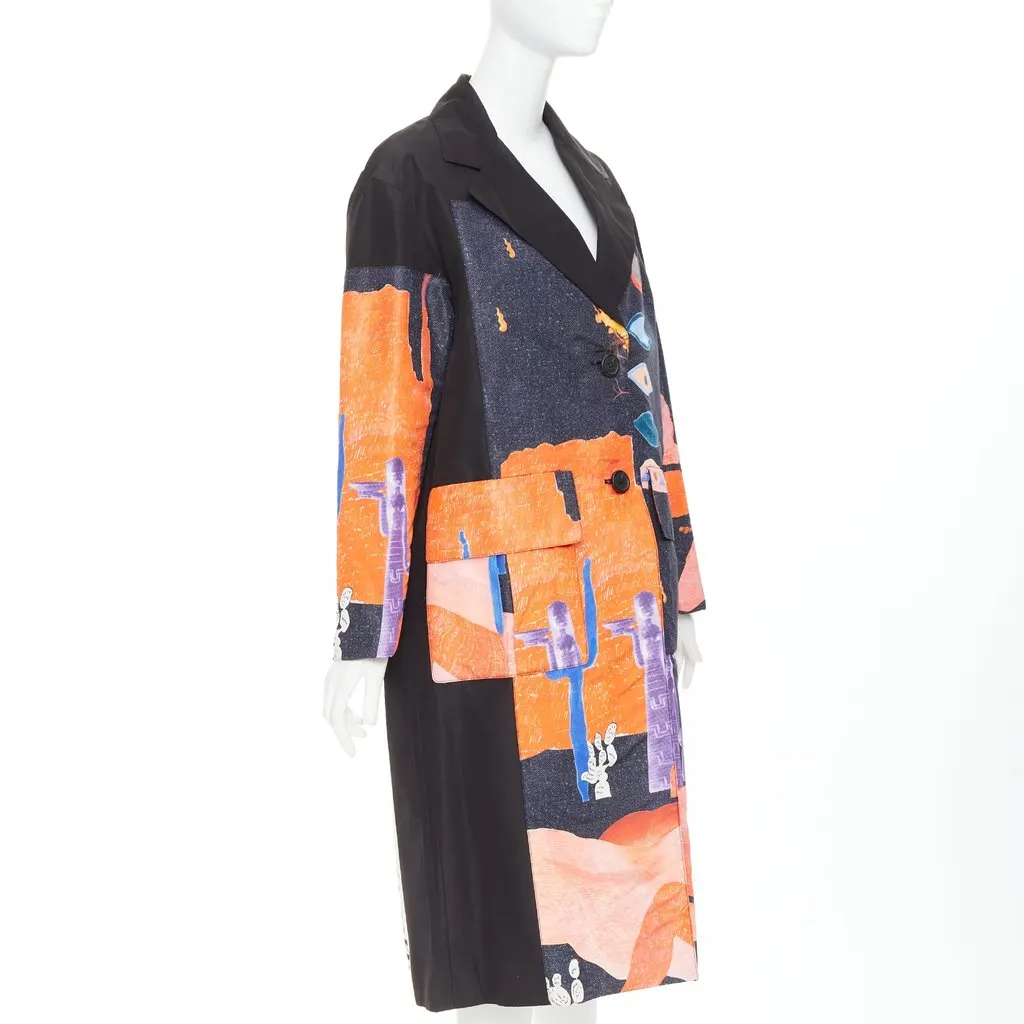 Prada Black Coat Black Never worn, with tag - Model View