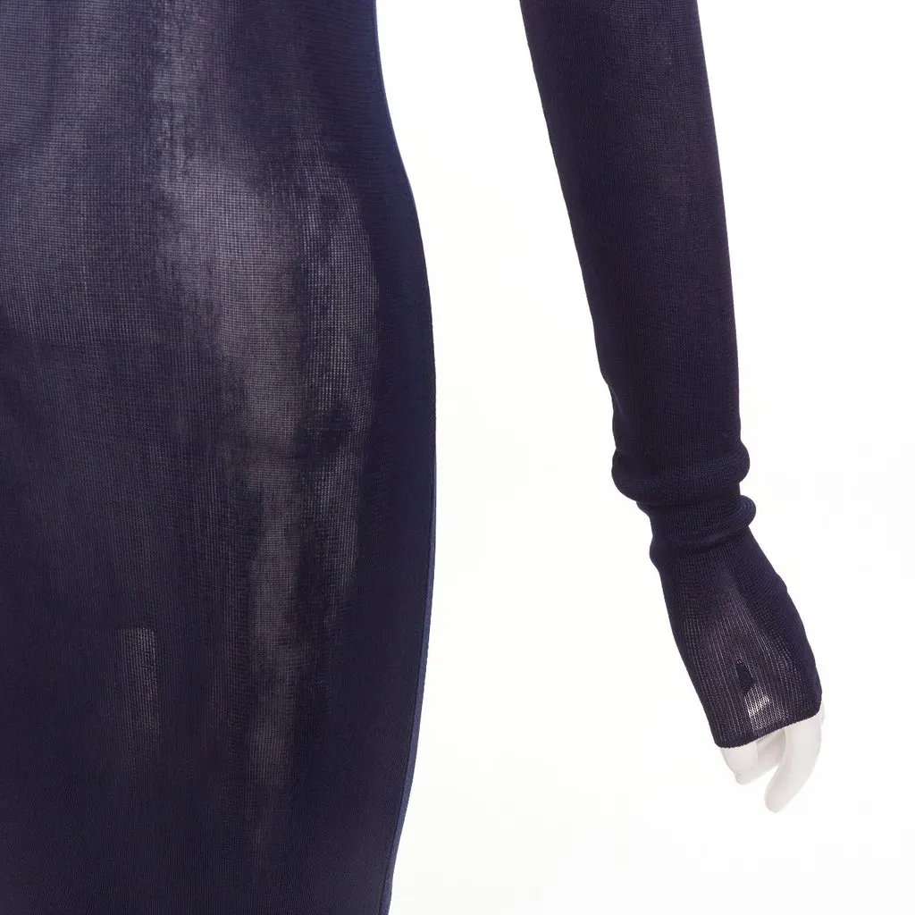Saint Laurent Navy Viscose Dress Navy Viscose Good - Back View