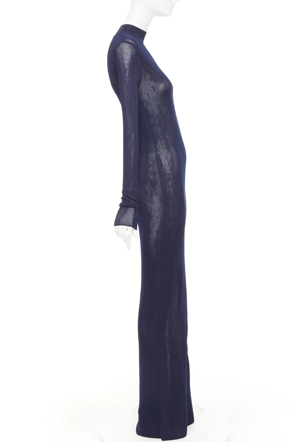 Saint Laurent Navy Viscose Dress Navy Viscose Good - Model View