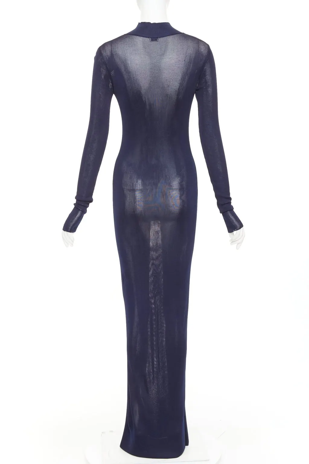 Saint Laurent Navy Viscose Dress Navy Viscose Good - Box View
