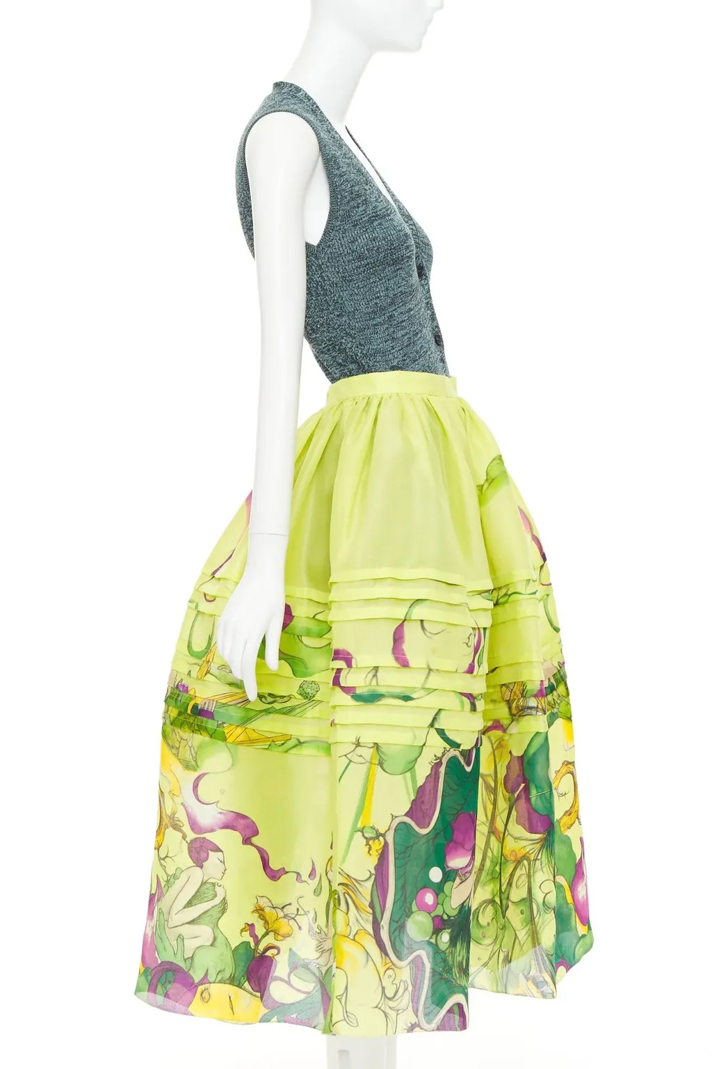 Prada Green Silk Dress Green Silk Very good - Model View
