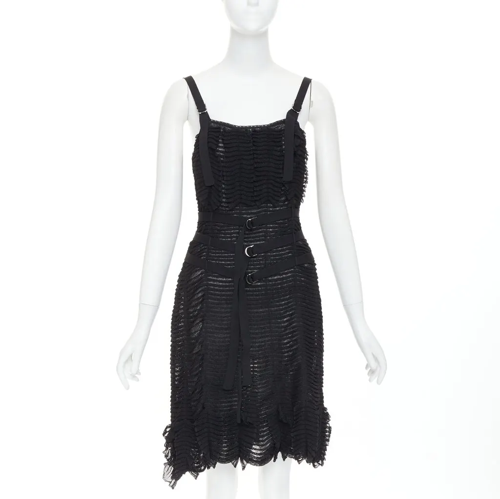 Dior Black Viscose Dress Black Viscose Very good - Front View