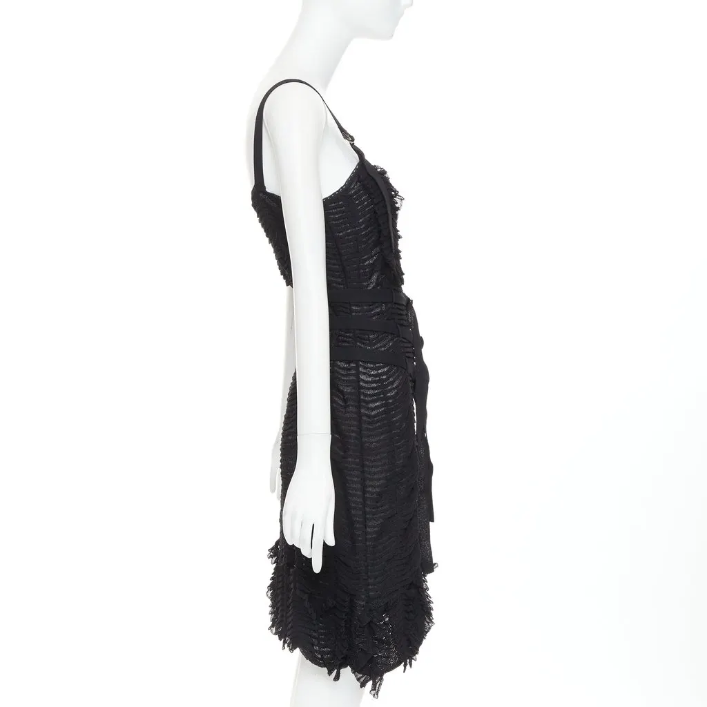 Dior Black Viscose Dress Black Viscose Very good - Model View