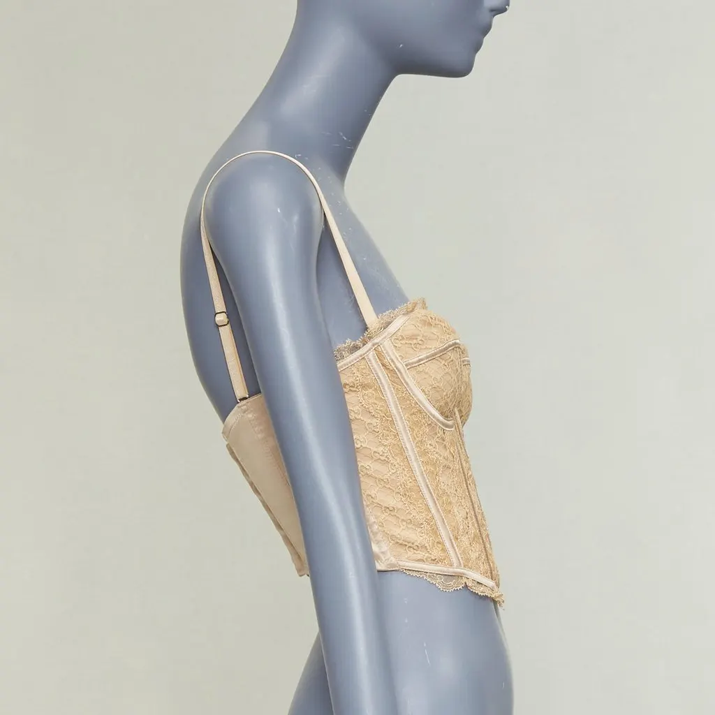 Gucci Beige Cotton Top Beige Cotton Never worn, with tag - Model View