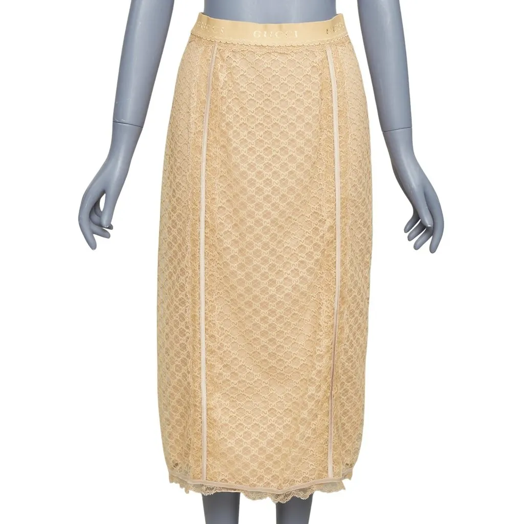 Gucci Beige Cotton Skirt Beige Cotton Never worn, with tag - Front View