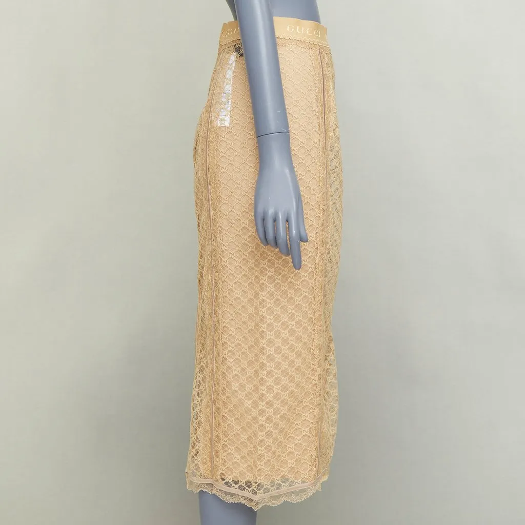 Gucci Beige Cotton Skirt Beige Cotton Never worn, with tag - Model View