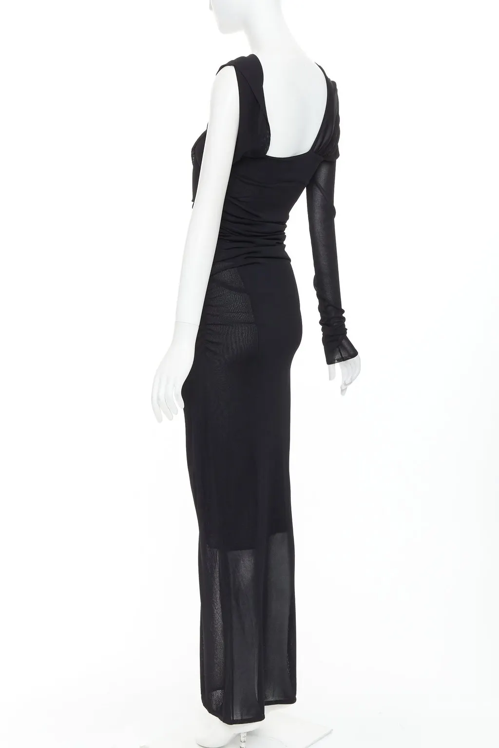 Saint Laurent Black Viscose Dress Black Viscose Never worn, with tag - Back View