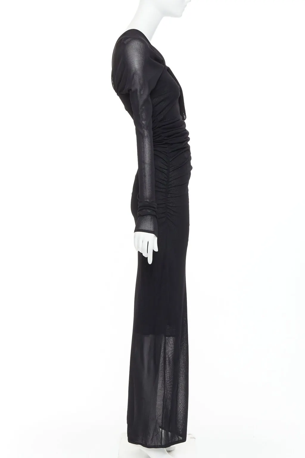 Saint Laurent Black Viscose Dress Black Viscose Never worn, with tag - Model View