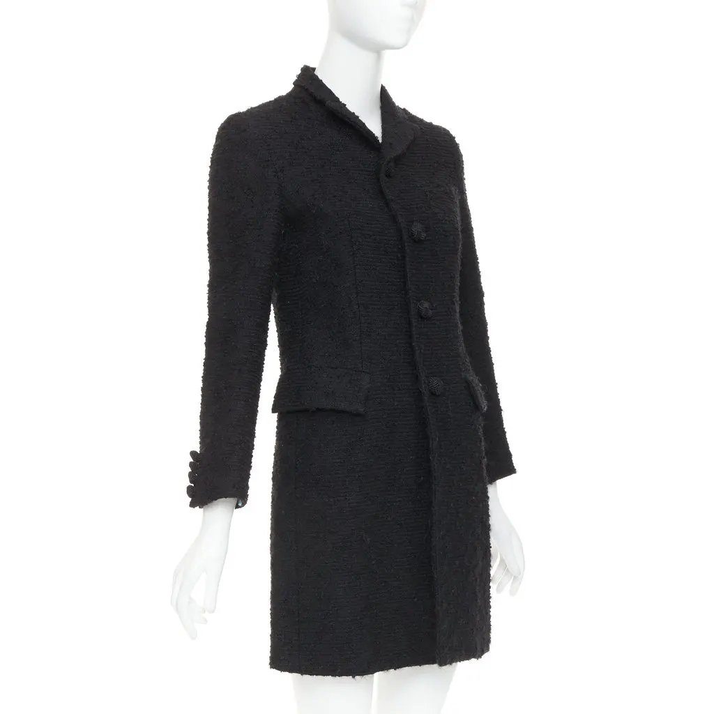 Junya Watanabe Black Wool Coat Black Wool Very good - Model View