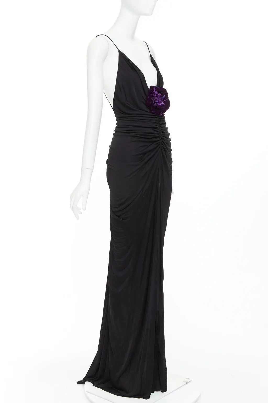Saint Laurent Black Viscose Dress Black Viscose Never worn - Front View