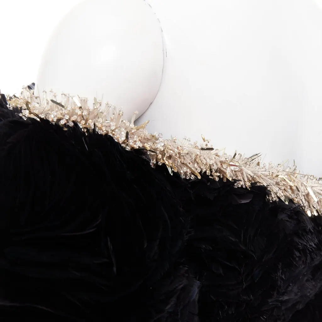Alexandre Vauthier Black Fur Dress Black Fur Very good - Back View
