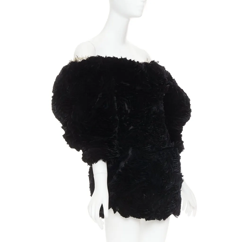 Alexandre Vauthier Black Fur Dress Black Fur Very good - Inside View