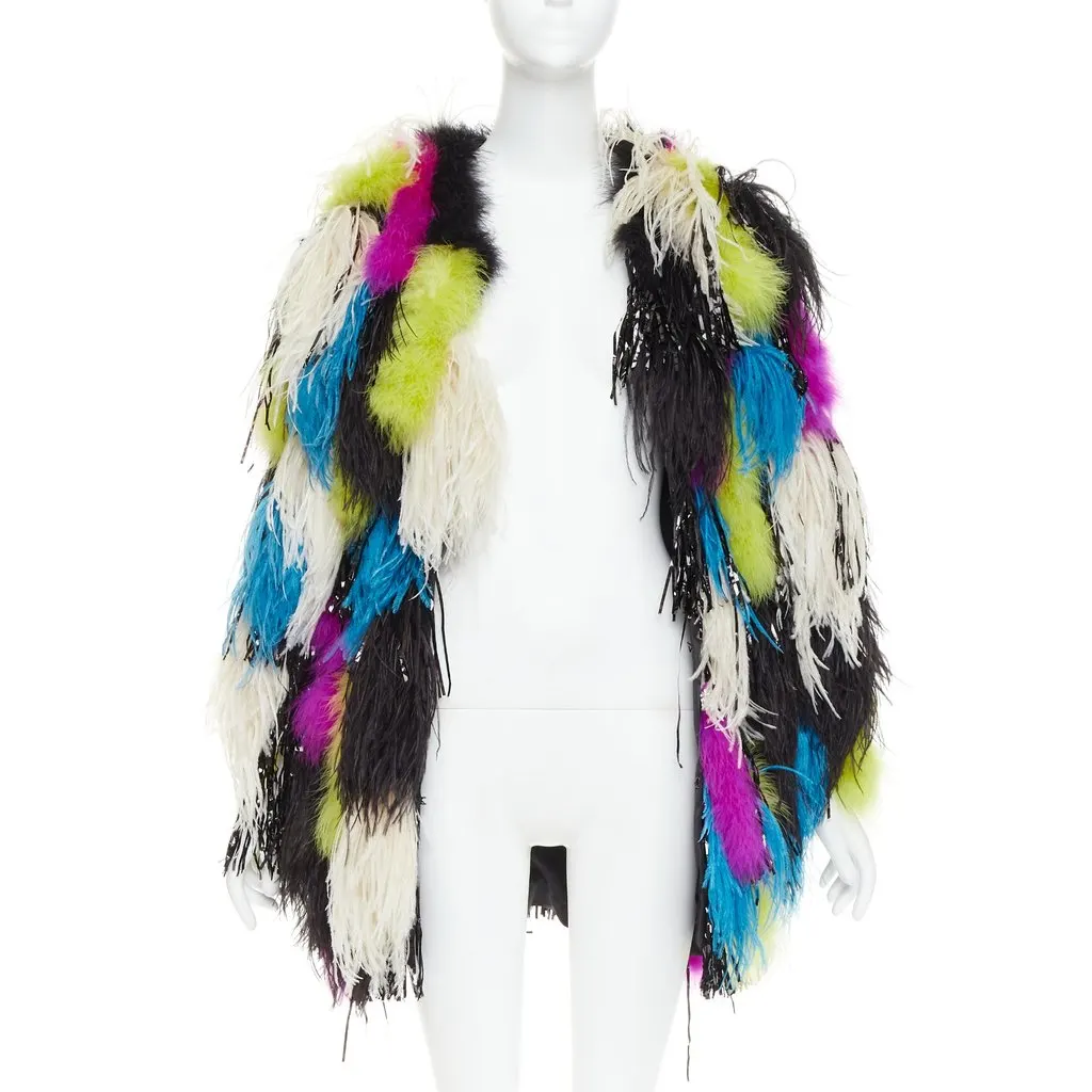 Alexandre Vauthier MultiColor Fur Coat MultiColor Fur Very good - Front View