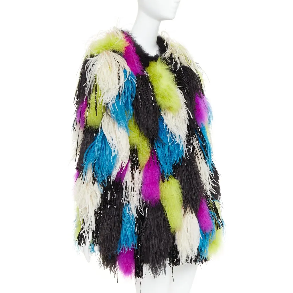 Alexandre Vauthier MultiColor Fur Coat MultiColor Fur Very good - Model View