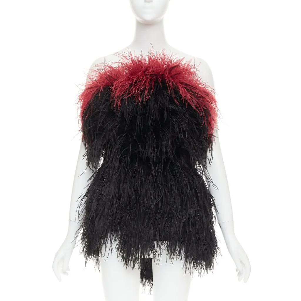 Alexandre Vauthier Black Fur Dress Black Fur Very good - Front View