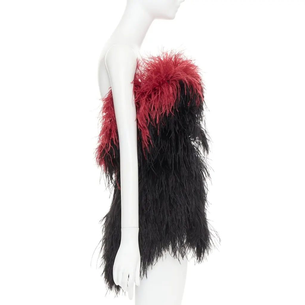 Alexandre Vauthier Black Fur Dress Black Fur Very good - Model View