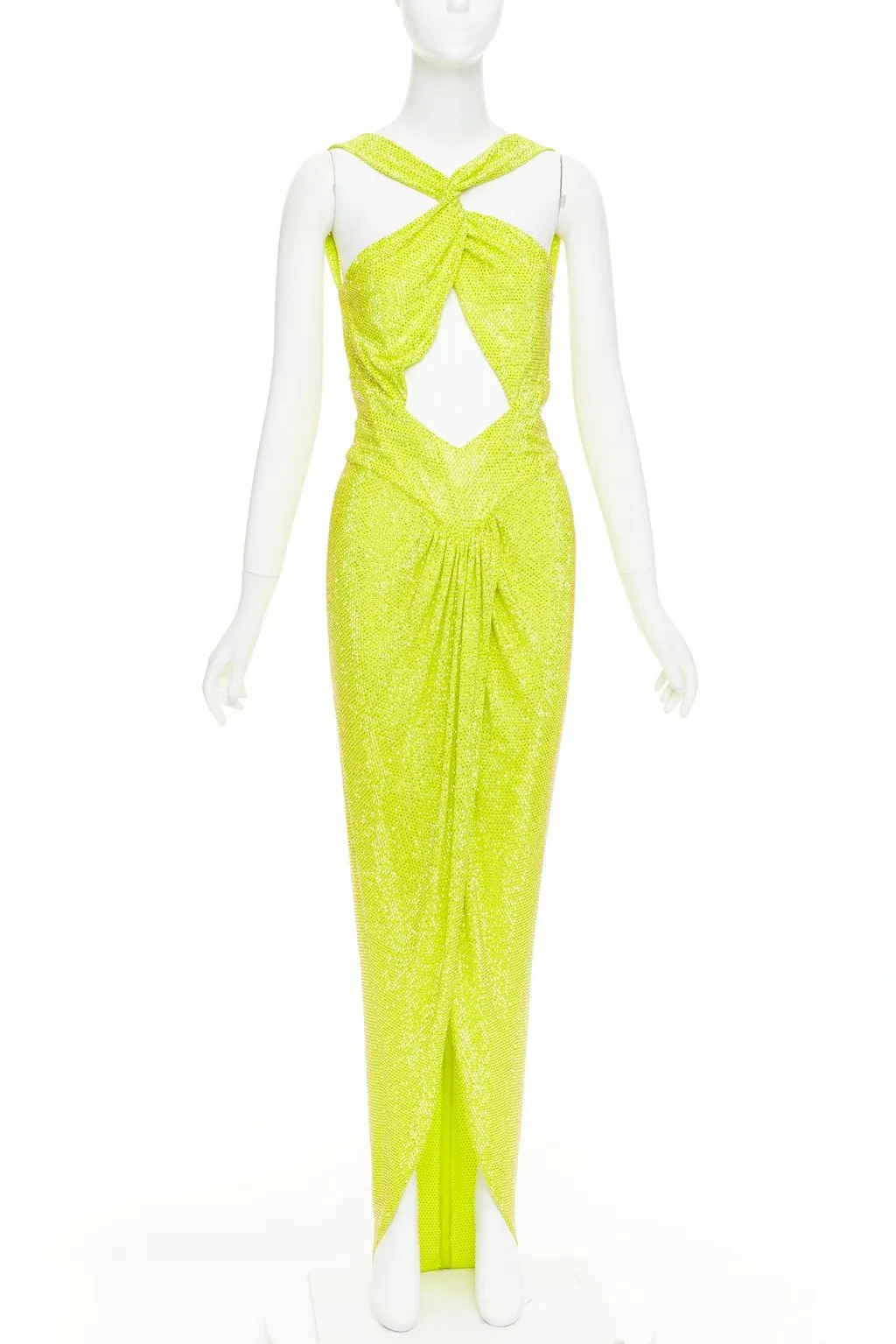 Alexandre Vauthier Yellow Viscose Dress Yellow Viscose Good - Front View