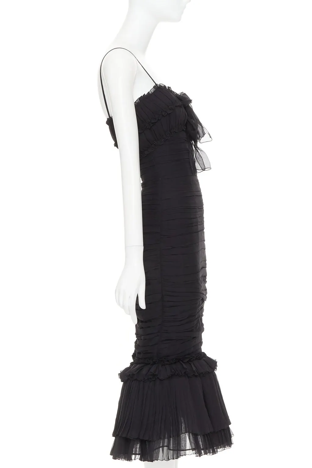 Alexandre Vauthier Black Silk Dress Black Silk Very good - Model View
