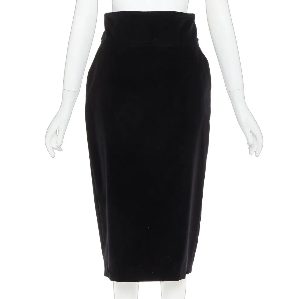 Alexandre Vauthier Black Velvet Skirt Black Velvet Very good - Front View