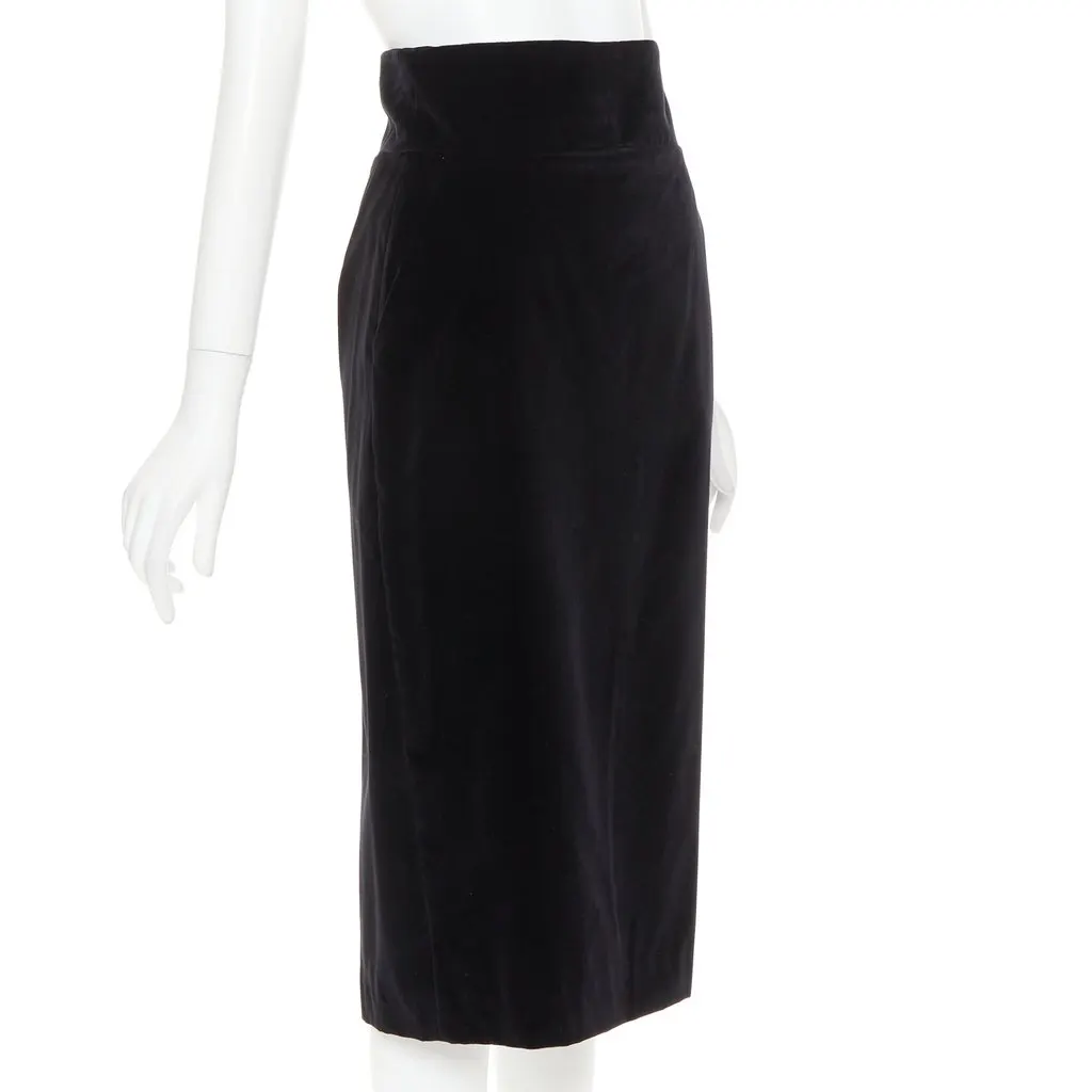 Alexandre Vauthier Black Velvet Skirt Black Velvet Very good - Back View