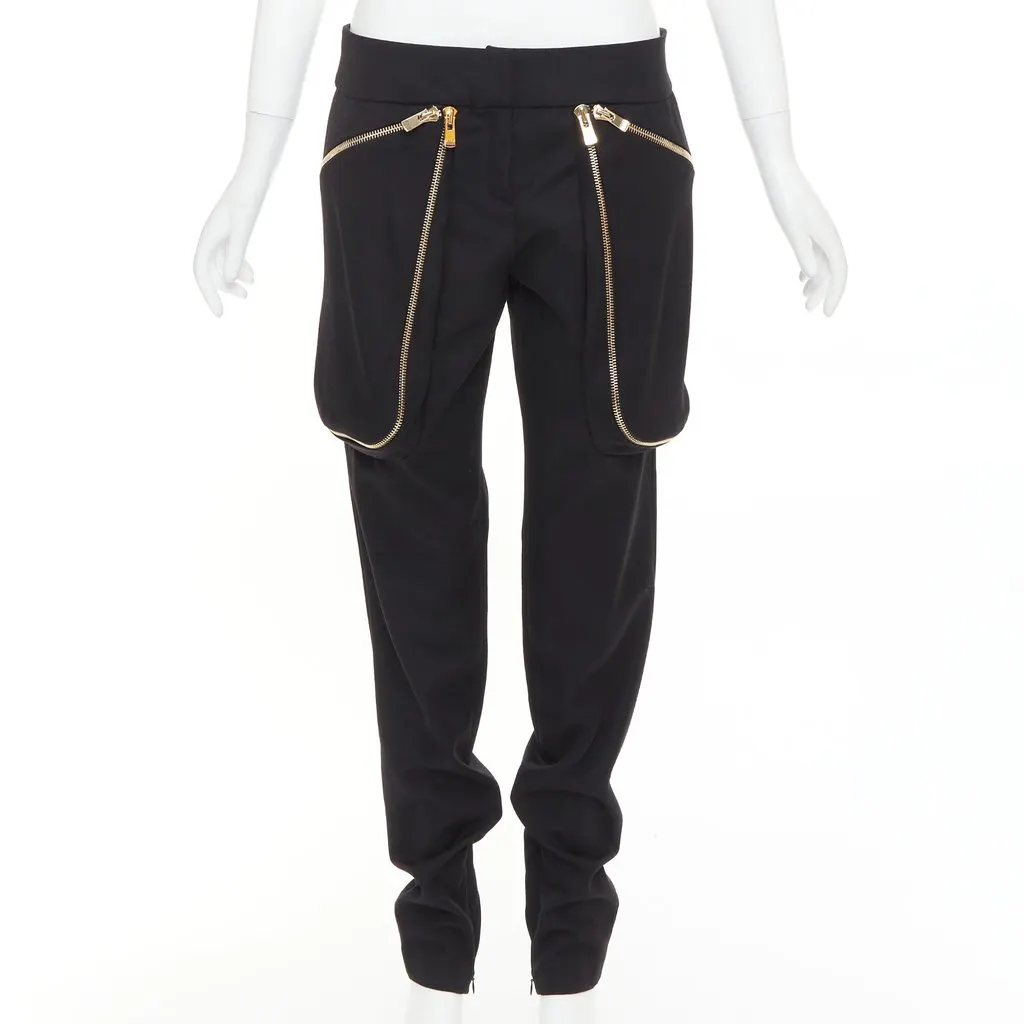 Alexandre Vauthier Black Cotton Trouser Black Cotton Very good - Front View