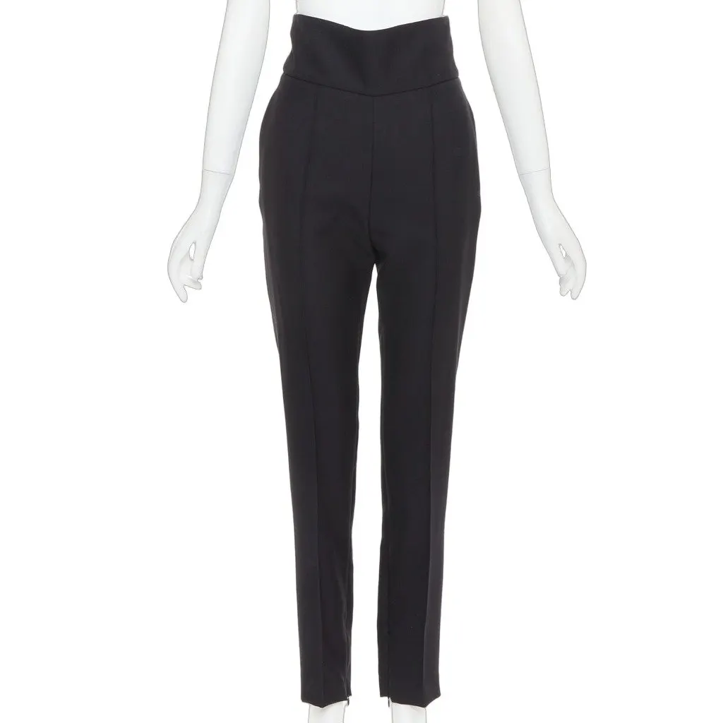 Alexandre Vauthier Black Wool Trouser Black Wool Good - Front View