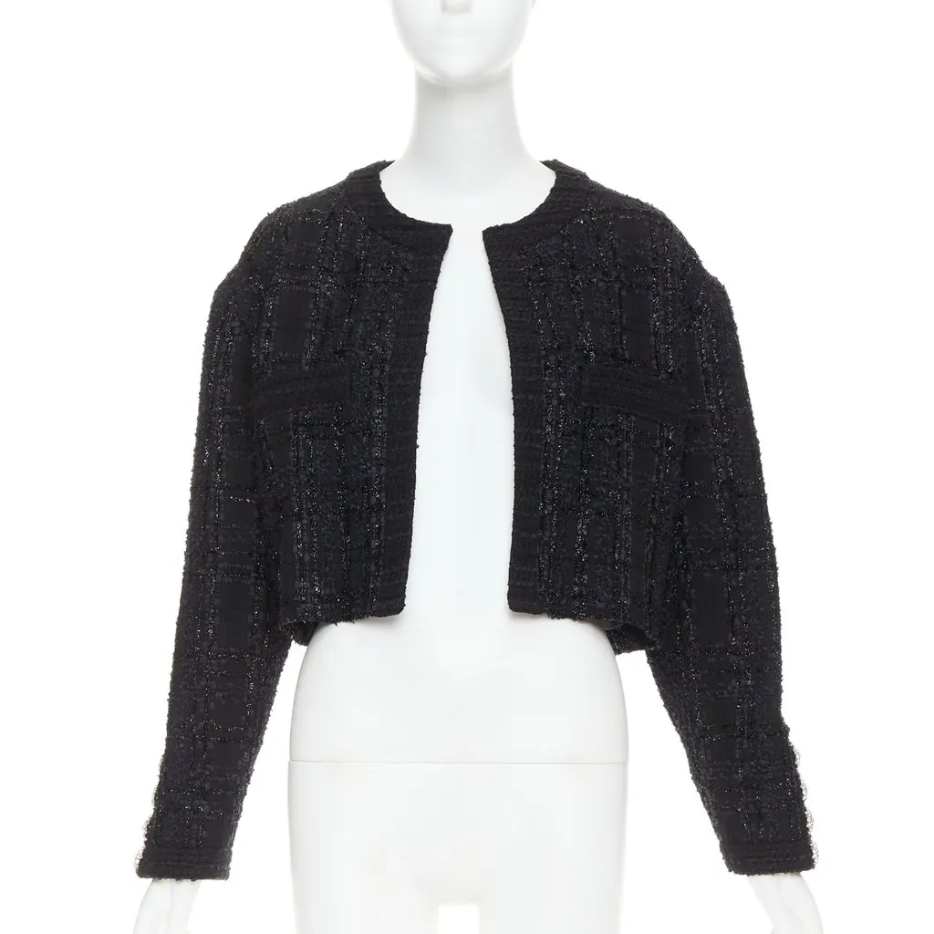 Alexandre Vauthier Black Tweed Jacket Black Tweed Very good - Front View