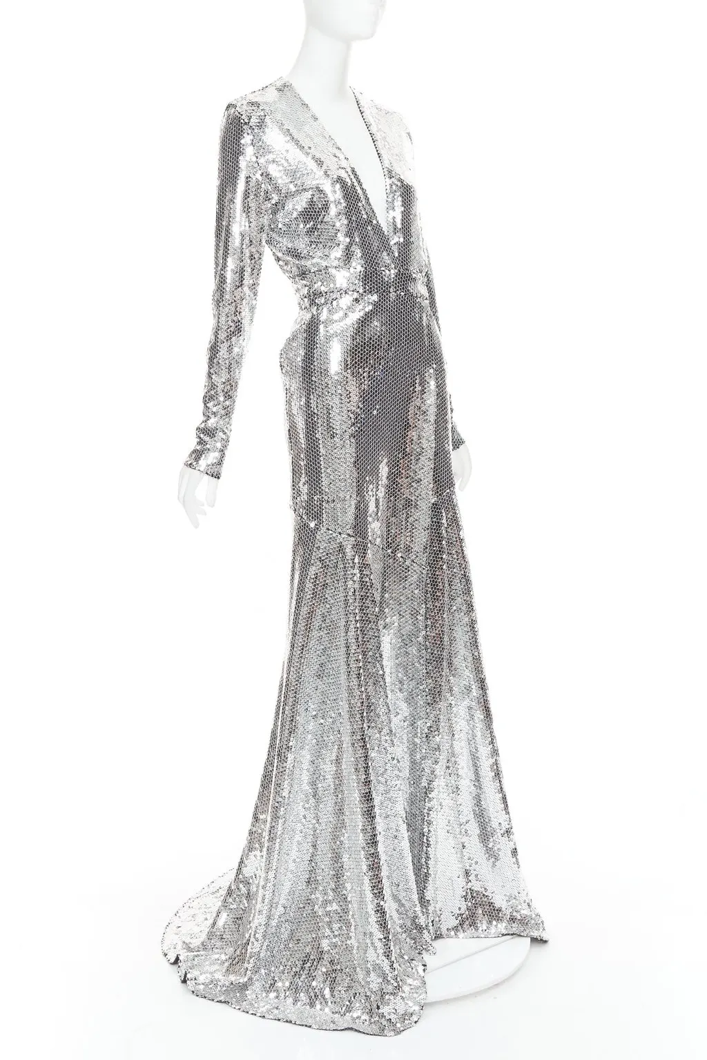 Alexandre Vauthier Silver Dress Silver Very good - Front View