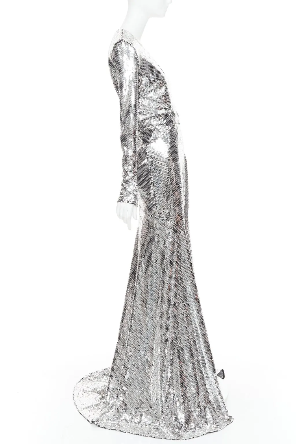 Alexandre Vauthier Silver Dress Silver Very good - Model View