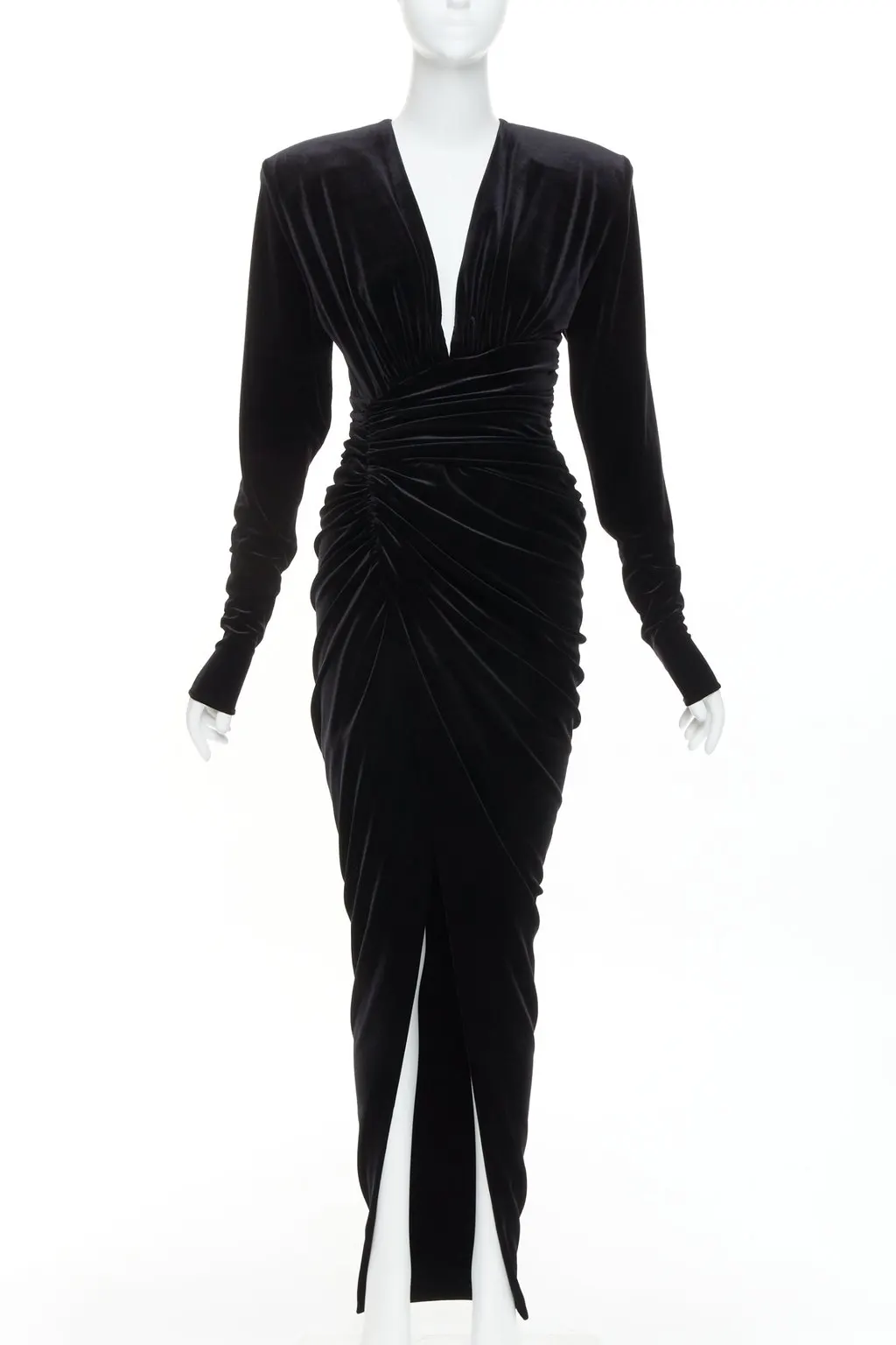 Alexandre Vauthier Black Velvet Dress Black Velvet Very good - Front View