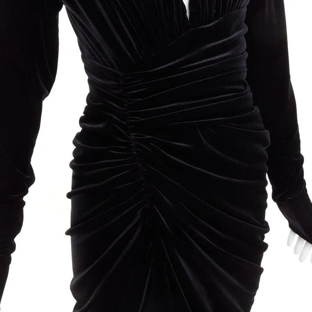 Alexandre Vauthier Black Velvet Dress Black Velvet Very good - Back View