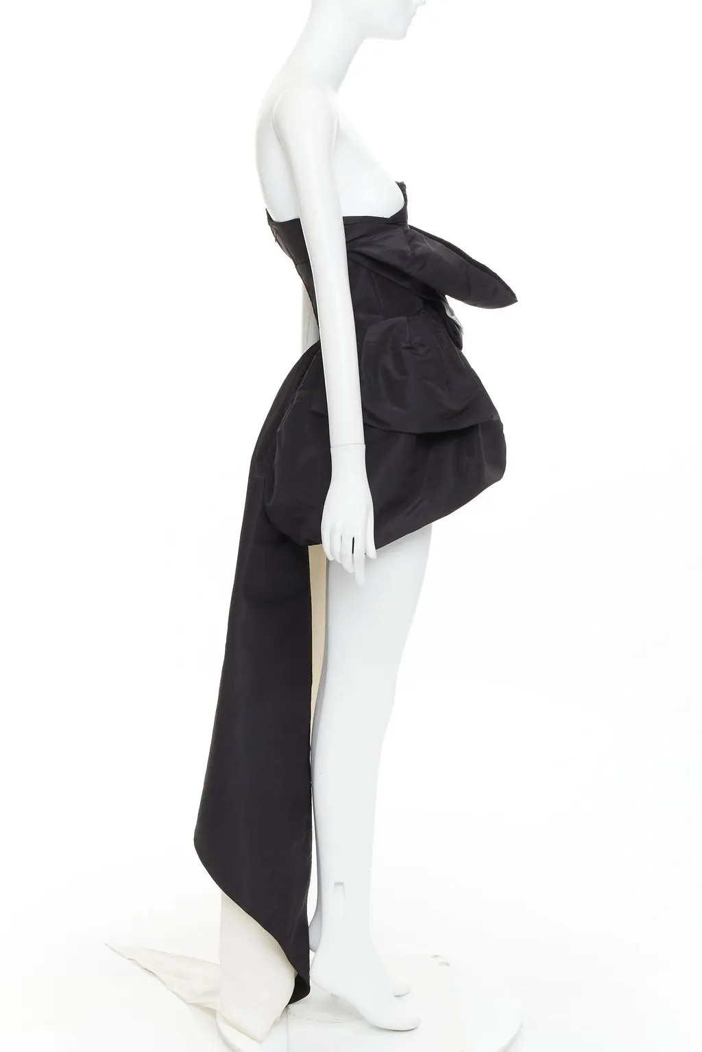 Alexandre Vauthier Black Silk Dress Black Silk Fair - Model View