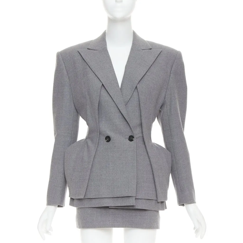 Alexandre Vauthier Grey Wool Jacket Grey Wool Very good - Front View
