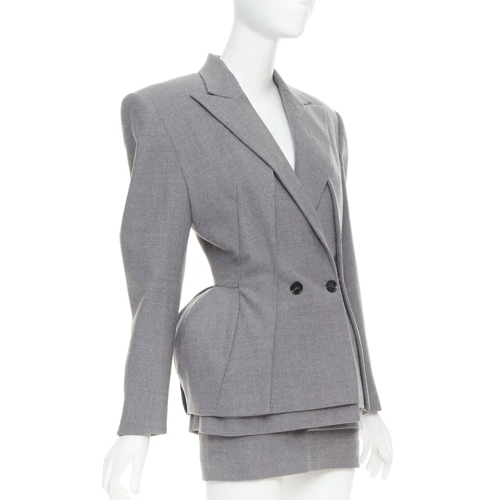 Alexandre Vauthier Grey Wool Jacket Grey Wool Very good - Model View